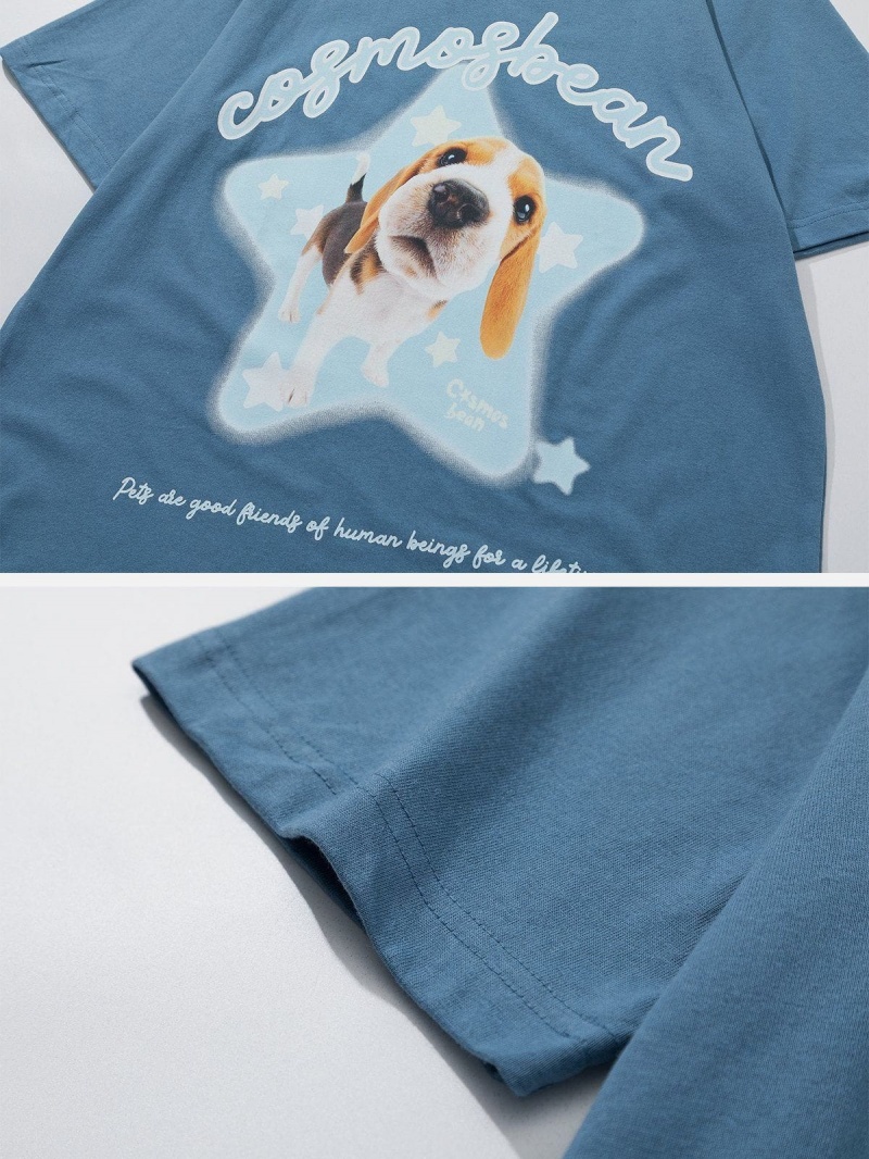 Blanche  T Shirts Aelfric Eden Star Dog Print Tee - DBU-7357486